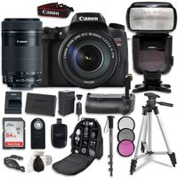 Canon EOS T6s Digital SLR Camera Bundle with Canon EF-S 18-135mm f/3.5-5.6 is STM Lens + Professional Accessory Bundle (16 Items)