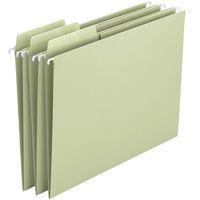 Smead Erasable FasTab Hanging File Folder, 1/3-Cut Built-in Tab, Letter Size, Moss, 20 per Box (64032)