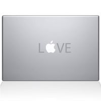 The Decal Guru Love Apple MacBook Decal Vinyl Sticker - 12" MacBook - Silver (0203-MAC-12M-S)
