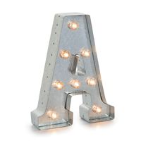 Darice Silver Metal Marquee Letter - A-9.87" Tall, Galvanized Finish