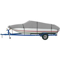 iCOVER Trailerable Boat Cover- Water Proof Heavy Duty,Fits V-Hull,Fish&Ski,Pro-Style,Utility Boat,Fishing Boat,Runabout,Bass Boat,up to 20ft-23ft Long and 100"Wide,Grey Color,B7301E