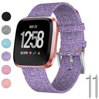 GVFM Bands Compatible with Fitbit Versa 2/Versa/Versa Lite/Versa SE for Women Men, Breathable Woven Fabric Strap, Quick Release, Adjustable Replacement Wristband for Fitbit Versa Smart Watch