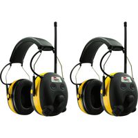 AO Safety WorkTunes AM/FM Radio MP3 Hearing Protecton Earmufffs, 2-Pack
