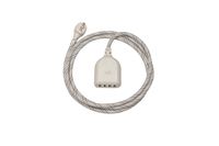 360 Electrical 360617 Habitat4.8 Braided w/ 4.8A 4-Port USB extension cord, 6 ft, French Grey