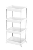 Premier Housewares 4-Tier Bathroom Storage Trolley, 78 x 39 x 29 cm - White