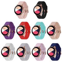 IGCK Compatible for Galaxy Watch Band, 20mm Soft Silicone Replacement Bands Compatible for Galaxy Watch 42mm,  Galaxy Watch Active 40mm, Galaxy Watch Active 2 40mm 44mm, Rose Gold Buckle for Women Men