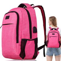Laptop backpack for Women Man Business Travel Backpack with USB Charging Port Water Resistant Computer Bag Fits 15.6 Inch Laptop Pink