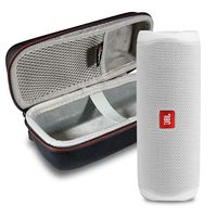 JBL FLIP 5 Portable Speaker IPX7 Waterproof On-The-Go Bundle with gSport Deluxe Hardshell Case (White)