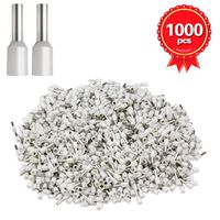 XHF 1000 PCS AWG 20 Ferrule Crimper Plier Insulated Crimp Pin Terminal Cord End Terminals, Wire Ferrules Terminals, Wire Connector, Insulated Cord Pin End Terminal 0.75mm² White