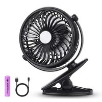 VKAKA Battery Operated Clip on Mini Desk Fan, Black.