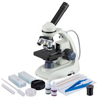 AmScope M170C-SP14 40X-1000X LED Solid-Metal Portable Compound Microscope with Slide Preparation Kit