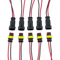 ZYTC 2 Pin Way Car Waterproof Wire Connector Plug Auto Electrical Wire Connectors AWG Terminal Pack of 5