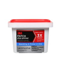3M PPP-16-BB Patch Plus Primer Lightweight Spackling, 16 fl. oz 1 tub, Gray, 16 Ounce