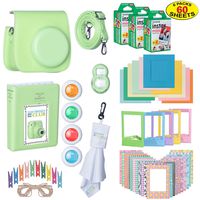 The Ultimate Accessories Kit Bundle Fujifilm Instax Mini 9 Instant Film Camera | Includes Leather Camera Case + 60 Sheets Instant Film + Photo Album + Frames + Close-Up Selfie Lenses + More