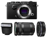 Olympus PEN-F Mirrorless Micro Four Thirds Digital Camera with Olympus M.Zuiko Digital ED 14-42mm f/3.5-5.6 EZ & 40-150mm f/4.0-5.6 R Lenses (Black)