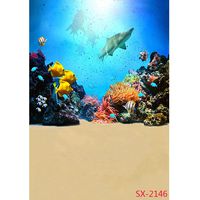PHSFUBEL Wedding Photography Under Sea Backdrop 150x200cm Vinyl Beach Photos Summer Pictures Water Background Shark