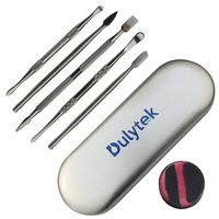 Dulytek 6-Piece Wax Carving & Collecting Tool Set with Silicone Jar and Metal Carrying Case