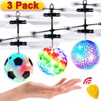 3 Pack Flying Ball Kids Toys RC Flying Toys Hand Control Helicopter Infrared Induction RC Flying Light Up Toys Indoor Outdoor Games Remote Control Drone Rechargeable