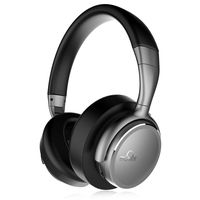 Bluetooth Headphones, iDeaUSA Wireless Headphones with Mic, aptX HiFi Sound Lightweight, CVC Noise Cancelling Headphones, Over Ear Headphones for TV, 40 Hours Playback - Silver