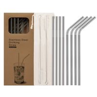 Reusable Metal Drinking Straws - 8.5Inch Stainless Steel Straws - 6mm Diameter Wide- Compatible with 20oz Yeti Tumblers