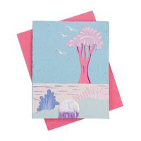 Mr. Ellie Pooh Handmade Fair Trade Elephant Embossed Robin's Egg Blue Designer Greeting Card