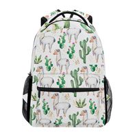 Wamika Alpacas Backpacks for Women Men, Animal Alpaca Llama Cactus Computer Laptop Backpack, Casual Book Bag Travel Camping Daypack