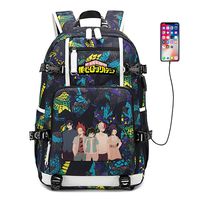 My Hero Academia Anime Boku no Hero Academia Cosplay Backpack Daypack Bookbag Laptop School Bag with USB Charging Port (Color 5B)