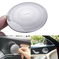 lanyun Door Speaker Audio Player Cover Trim for Mercedes Benz for 2015-up Mercedes W205 C-Class C250 C300 C350 C400 C63, X205 GLC-Class GLC250 GLC300, etc(1set/4pic) (Matt Silver)