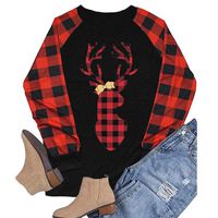 Winsummer Women O Neck Christmas Tree Graphic Tees Blouse Long Raglan Sleeve Baseball T Shirt Top