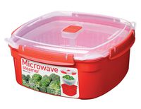 Sistema Microwave Collection Steamer, Large, 13.6 Cup, Red | BPA Free Cook and Serve Container