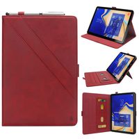 TechCode Tab S3 SM-T825 Case, Bookstyle Luxury PU Leather Business Cover with S Pen Holder/Card Slots Front Pockets Multiple Viewing Angles Stand Flip Case for Galaxy Tab S3 9.7'' SM-T820/T825 -Red