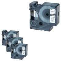 NineLeaf 4 Pack Black on White Industrial Permanent Polyester Label Tape Compatible for Dymo 18484 Rhino 4200 5000 5200 6000 Label Maker (3/4"x18ft)