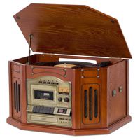 Grace Digital GDI-TW3USB 7-in-One Stereo Entertainment Center, Paprika