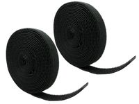 QualGear  VR1-B-1-P-2PK  Reusable Self Gripping Cable Tie Roll, Black - 2 Pack