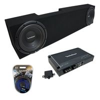 Compatible with 2006-2015 Dodge Ram Mega Cab Truck Rockford Prime R1S410 Dual 10" Sub Box Enclosure & R250X1 Amp