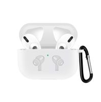 UPOLS Compatible with AirPods Pro Case, Protective Cover with Keychain, Bounce Carrying Case Compatible with Apple AirPods Pro Charging Case [2019 Release] Soft Slim Silicone Case Skin with (White)