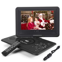 Whew 13.9" Portable DVD Player for Kids Car Travel, 10.1" Swivel Display Screen, 5 Hour Rechargeable Battery, Car Charger, Earphone Jack for CD/DVD Region Free
