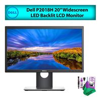 Dell P2018H 20" 16:9 Widescreen LED Backlit LCD (Renewed) Computer Monitor (1-Pack) Best Value Bundle with LCD Screen Cleaning Kit for Home Office