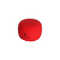 World's Smallest Portable Bluetooth Speaker - Great Audio Quality for its Size - 30+ Feet Range - Photo Selfie Button Answer Phone Calls Compact Compatible with Latest Phone Software (Red)