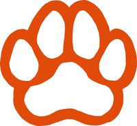hBARSCI Pawprint Vinyl Decal - 5 Inches - for Cars, Trucks, Windows, Laptops, Tablets, Outdoor-Grade 2.5mil Thick Vinyl - Orange