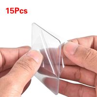 Emivery 15Pcs Non-Slip Stickers Transparent Silicone Gel Pad Anti-Slip Sticky Gel Pads Mats Transparent Reusable Washable Removable Multifunctional Double-Sided Adhesive Sticker (Clear)