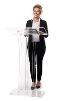 AdirOffice Acrylic Stand up, Floor-Standing Podium, Lectern (Clear)
