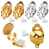 20 Pieces Clip On Earring Converter Non-pierced Earrings Components with Loop and 20 Pieces Earring Cushions for Earring Making,Sliver and Gold