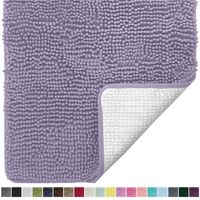 Gorilla Grip Original Luxury Chenille Bathroom Rug Mat, 60x24, Extra Soft and Absorbent Shaggy Rugs, Machine Wash Dry, Perfect Plush Carpet Mats for Tub, Shower, and Bath Room, Light Purple