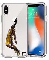 Epic Cases iPhone X Case Ultra Slim Thin Light Supports Wireless Charging Crystal Clear Basketball Series Soft Transparent TPU Case Cover Apple (King James LBJ Lakers, iPhone X)