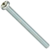 Steel Pan Head Machine Screw, Zinc Plated, Meets JIS B1111, #2 Phillips Drive, M4-0.7 Thread Size, 40 mm Length, Fully Threaded, Imported (Pack of 25)