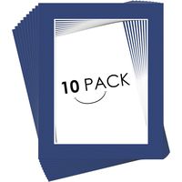 Golden State Art, Pack of 10, 16x20 for 12x16 Dynamic Blue Color Picture Photo Mat -White-core, Acid-Free - Great for Frames, Artwork, Prints, Pictures