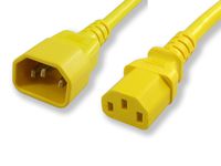 Lynn Electronics C13C1410AYE-8F Power Cord IEC 60320 C13 to IEC 60320 C14 SJT Jacket, 10-Amp/125-volt, Yellow