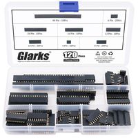 Glarks 120Pcs 2.54mm Straight Single Row PCB Board Female Pin Header Socket Connector Strip Assortment Kit for Arduino Prototype Shield(Single Row)