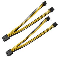 8pin CPU to 2 x PCIe 8pin (6+2) Motherboard Graphics Video Card PCI-e Express Power Adapter GPU VGA Y-splitter Extension Cable Ethereum Mining ETH Hub Braided Sleeved Connector 10 Inch (25cm) 4 Pack